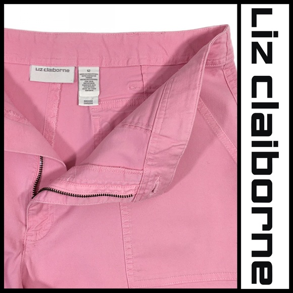 LIZ CLAIBORNE Pretty In Pink Lightweight Summer Shorts Size 12 - Picture 1 of 6